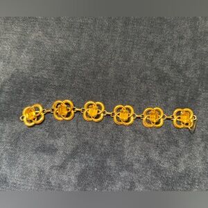 Gold Floral Chain Bracelet